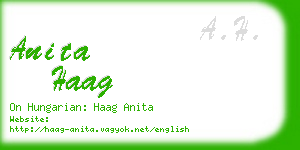 anita haag business card